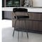 Armen Living Dione 30" Bar Height Barstool in Mineral Finish and Vintage Black Faux Leather 721535746958 - alternate 5
